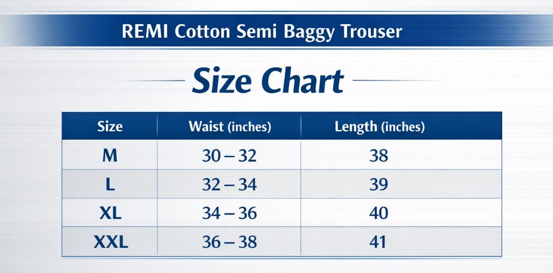 Borno Style Size Chart